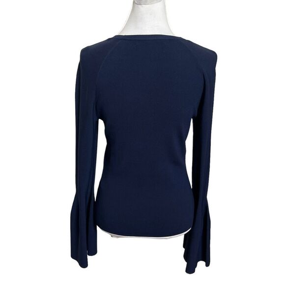 Jonathan Simkhai Signature Bell Sleeves Knit Blouse in Navy Blue - Size Small - Picture 5 of 14